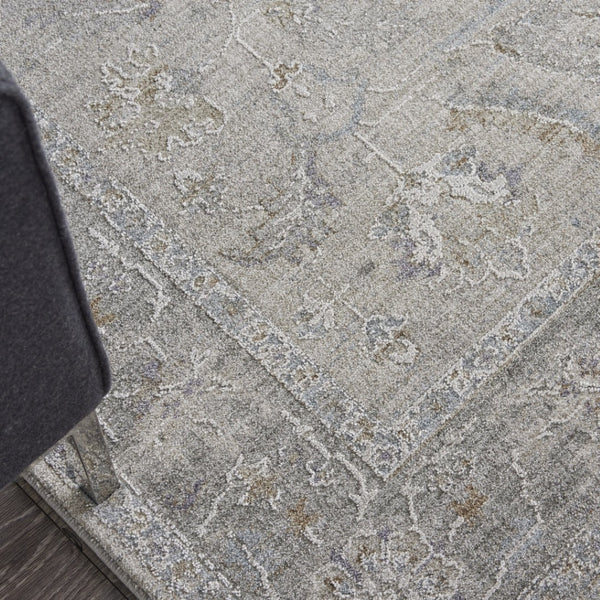 HomeRoots 4' Floral Power Loom Area Rug in Gray Tones – Stylish, Durable, and Easy Care for Any Space 4' X 6' 550482
