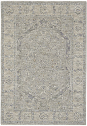 Homeroots 4' X 6' Gray And Dark Gray Floral Medallion Power Loom Area Rug  Polypropylene,Polyester 550483