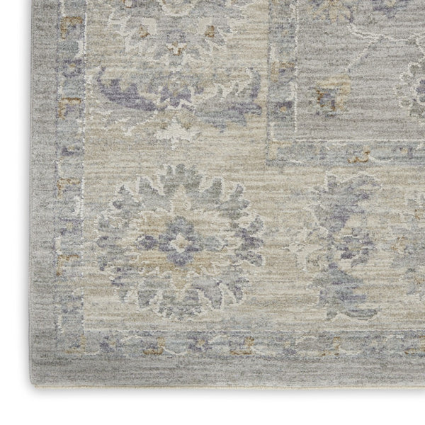 HomeRoots 4' Gray Floral Medallion Area Rug - Elegant Power Loom Design for Timeless Style in Any Space 4' X 6' 550483