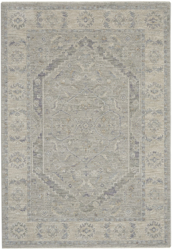 HomeRoots 4' Gray Floral Medallion Area Rug - Elegant Power Loom Design for Timeless Style in Any Space 4' X 6' 550483