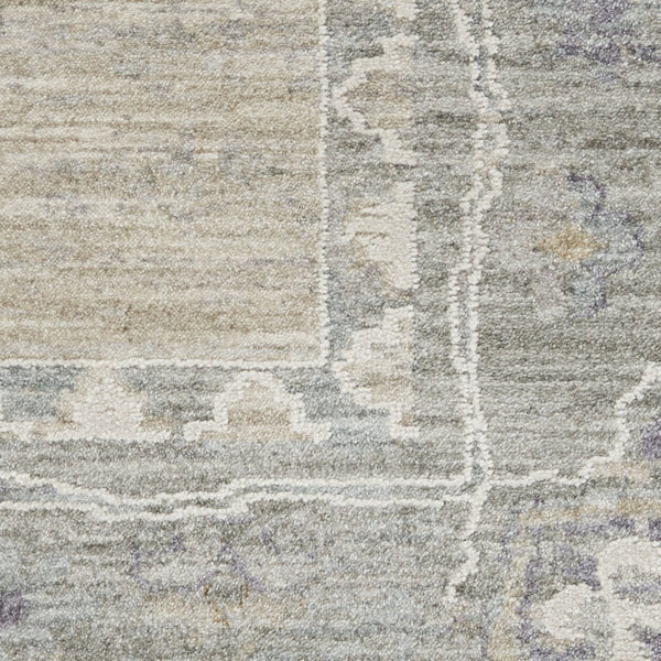 HomeRoots 4' Timeless Gray and Dark Gray Floral Power Loomed Area Rug for Elegant Home Décor and Comfort 4' X 6' 550484