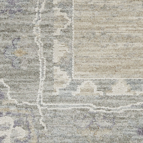 HomeRoots 4' Timeless Gray and Dark Gray Floral Power Loomed Area Rug for Elegant Home Décor and Comfort 4' X 6' 550484