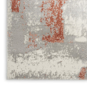 HomeRoots 8' Gray and Red Abstract Area Rug - Stylish Non-Skid Design for Living Rooms, Bedrooms, and Dens 8' X 10' 550485