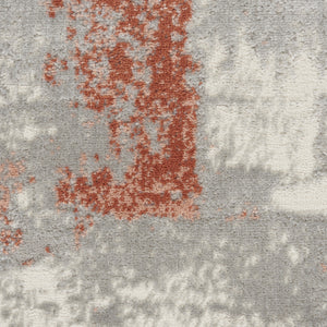 Homeroots 8' X 10' Gray And Red Abstract Non Skid Area Rug  Polypropylene,Polyester 550485