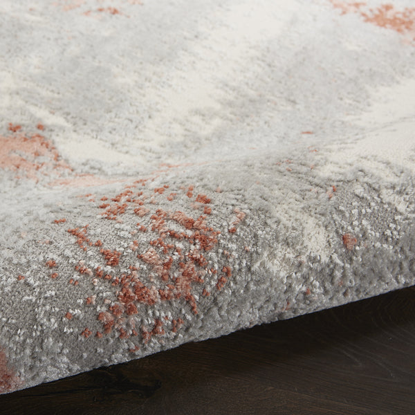 Homeroots 8' X 10' Gray And Red Abstract Non Skid Area Rug  Polypropylene,Polyester 550485