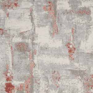 Homeroots 8' X 10' Gray And Red Abstract Non Skid Area Rug  Polypropylene,Polyester 550485
