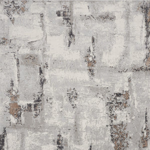 Homeroots 8' X 10' Ivory Black And Gray Abstract Non Skid Area Rug  Polypropylene,Polyester 550486