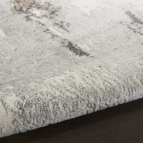 HomeRoots 8' Contemporary Abstract Ivory, Black, and Gray Non-Skid Area Rug for Stylish Home Decor Upgrade 8' X 10' 550486