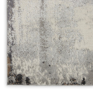 HomeRoots 8' Contemporary Abstract Ivory, Black, and Gray Non-Skid Area Rug for Stylish Home Decor Upgrade 8' X 10' 550486