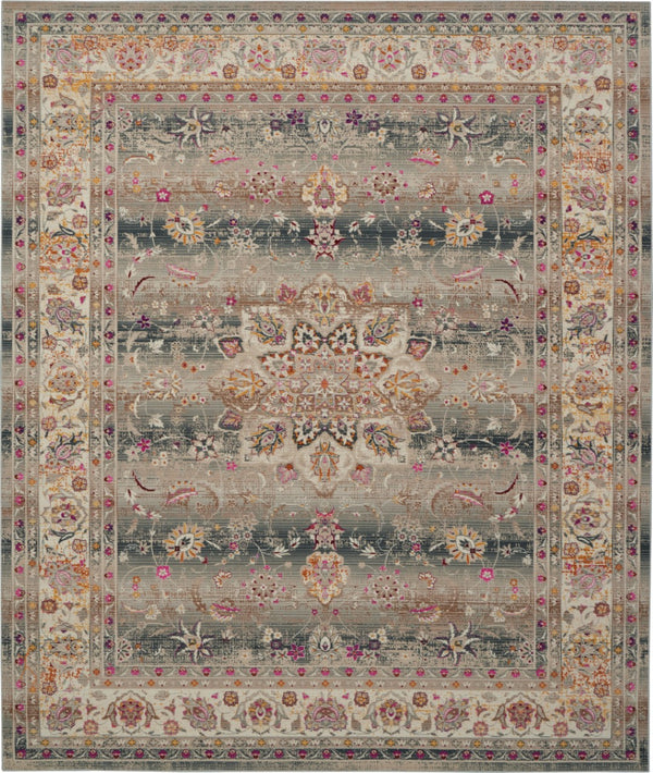 Homeroots 8' X 10' Ivory Brown & Gray Floral Distressed Non-skid Area Rug - Durable, Stain-resistant Comfort  Polypropylene 550487