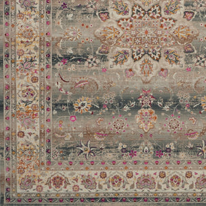 Homeroots 8' X 10' Ivory Brown & Gray Floral Distressed Non-skid Area Rug - Durable, Stain-resistant Comfort  Polypropylene 550487