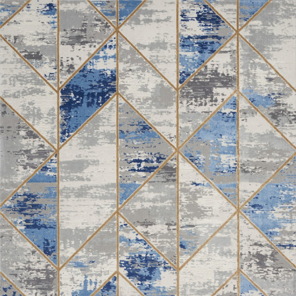 Homeroots 8' X 10' Ivory Blue And Gray Abstract Non Skid Area Rug  Polypropylene,Polyester 550492