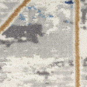 HomeRoots 8' Ivory Blue and Gray Abstract Non-Skid Area Rug for Modern Living Room and Bedroom Decor 8' X 10' 550492