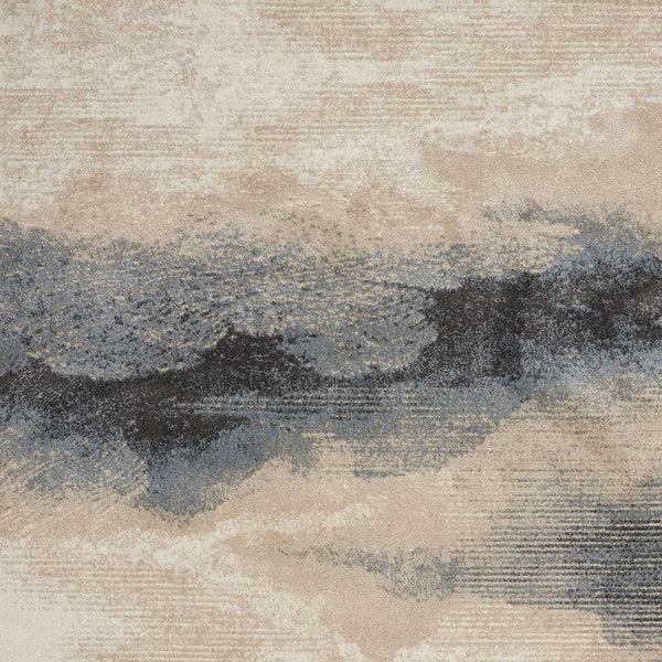 Homeroots 5' X 7' Gray Black And Beige Abstract Non Skid Area Rug  Polyester 550497