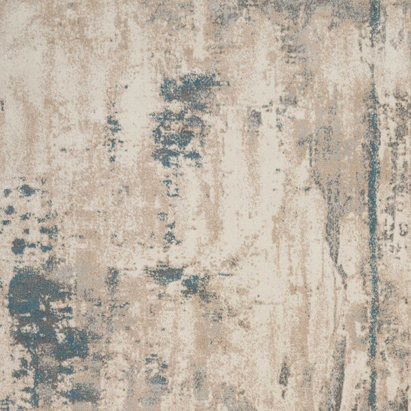 Homeroots 5' X 7' Teal And Ivory Abstract Non Skid Area Rug  Polyester 550500