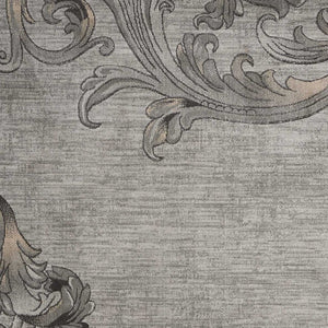 Homeroots 5' X 7' Graphite And Black Floral Vines Non Skid Area Rug  Polyester 550503