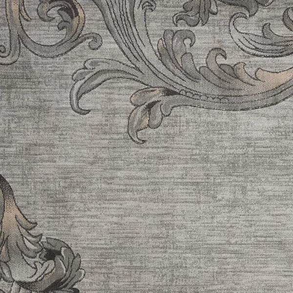 Homeroots 5' X 7' Graphite And Black Floral Vines Non Skid Area Rug  Polyester 550503