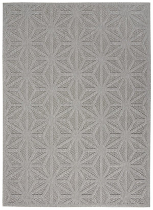 HomeRoots 6' X 9' Light Gray Geometric Area Rug - Durable, Stylish Indoor/Outdoor Solution for High-Traffic Spaces 550513