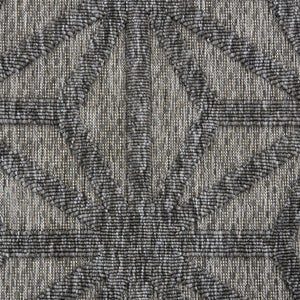 HomeRoots 6' X 9' Modern Geometric Indoor/Outdoor Area Rug - Durable, Stain-Resistant, and Easy to Clean! 550514