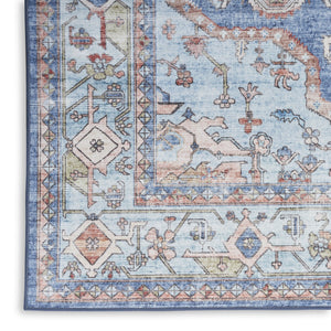 HomeRoots 8' Elegant Ivory Floral Area Rug with Red and Blue Motifs - Non-Skid, Stain-Resistant Comfort 8' X 10' 550533