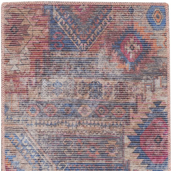 HomeRoots 8' Elegant Ivory Floral Area Rug with Red and Blue Motifs - Non-Skid, Stain-Resistant Comfort 8' X 10' 550545