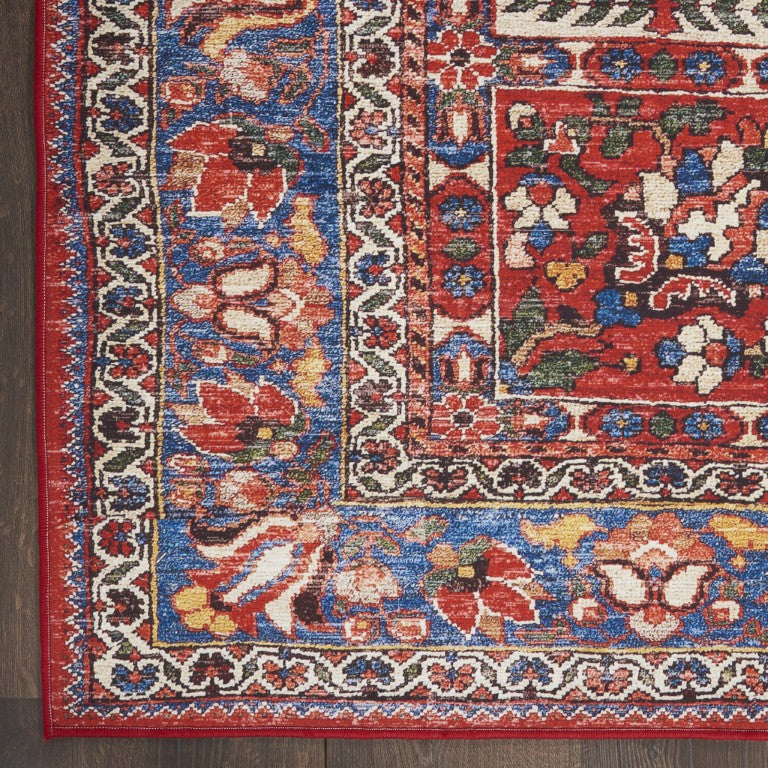 8 X 10 Ivory Oriental Distressed Area Rug Low Pile Stain Resistant Living Room