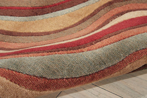 8 Foot Red Striped Runner Rug Power Loomed for Hallways Entryways and High Traffic Areas