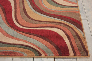 8 Foot Red Striped Runner Rug Power Loomed for Hallways Entryways and High Traffic Areas