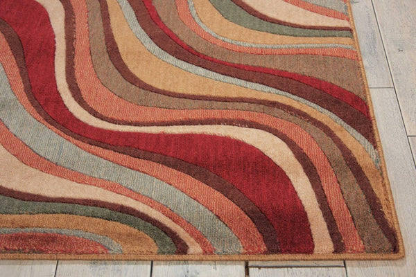 8 Foot Red Striped Runner Rug Power Loomed for Hallways Entryways and High Traffic Areas