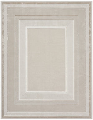 Homeroots 8' X 10' Ivory And Gray Geometric Non Skid Area Rug  Polyester 550580