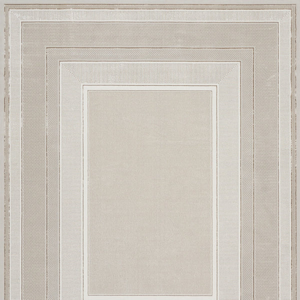 Homeroots 8' X 10' Ivory And Gray Geometric Non Skid Area Rug  Polyester 550580