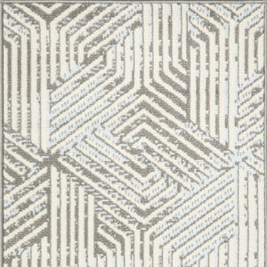 HomeRoots 8' Modern Ivory and Gray Geometric Area Rug - Durable, Non-Skid, Stain-Resistant for Family Spaces 8' X 10' 550580