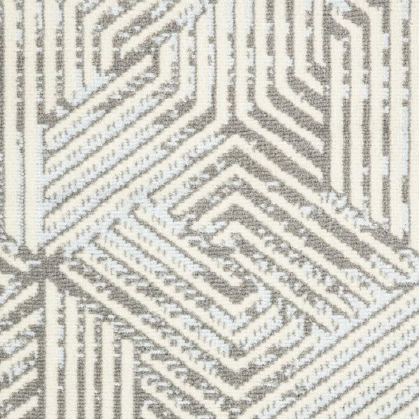 HomeRoots 8' Modern Ivory and Gray Geometric Area Rug - Durable, Non-Skid, Stain-Resistant for Family Spaces 8' X 10' 550580