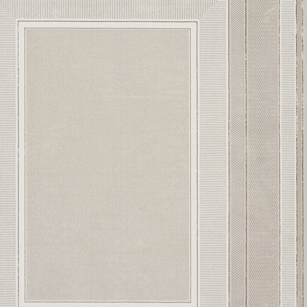 Homeroots 8' X 10' Ivory And Gray Geometric Non Skid Area Rug  Polyester 550580