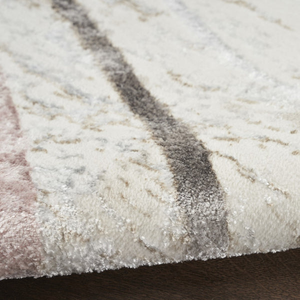 HomeRoots 5' Modern Abstract Area Rug in Ivory, Black, and Brown - Non-Skid, Durable, Easy Care for Any Room 8' X 10' 550582