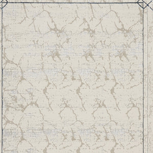 Homeroots 8' X 10' Ivory Black And Gray Geometric Non Skid Area Rug  Polyester 550583