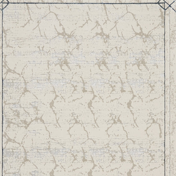 Homeroots 8' X 10' Ivory Black And Gray Geometric Non Skid Area Rug  Polyester 550583