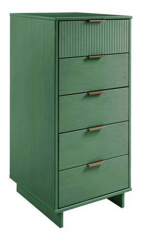 English Elm Granville 24" Sage Green 5-Drawer Chest - Elegant Storage Solution With Luxe Gold Hardware & Style B365S00070