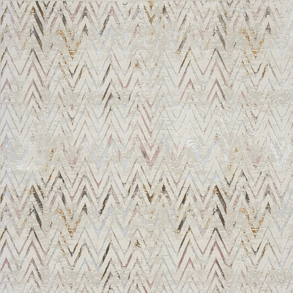 Homeroots 8' X 10' Ivory Brown And Gray Chevron Distressed Non Skid Area Rug  Polyester 550584