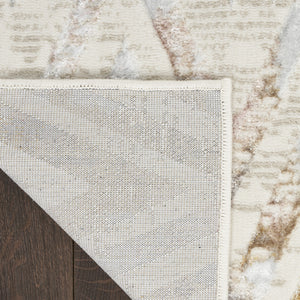 Homeroots 8' X 10' Ivory Brown And Gray Chevron Distressed Non Skid Area Rug  Polyester 550584