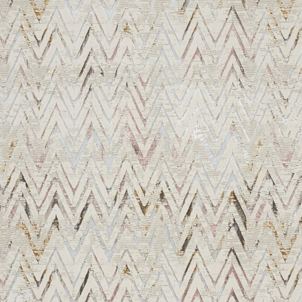 Homeroots 8' X 10' Ivory Brown And Gray Chevron Distressed Non Skid Area Rug  Polyester 550584
