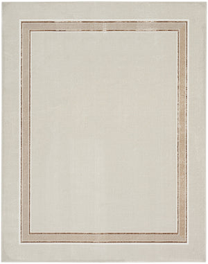 Homeroots 8' X 10' Ivory And Brown Geometric Non Skid Area Rug  Polyester 550585