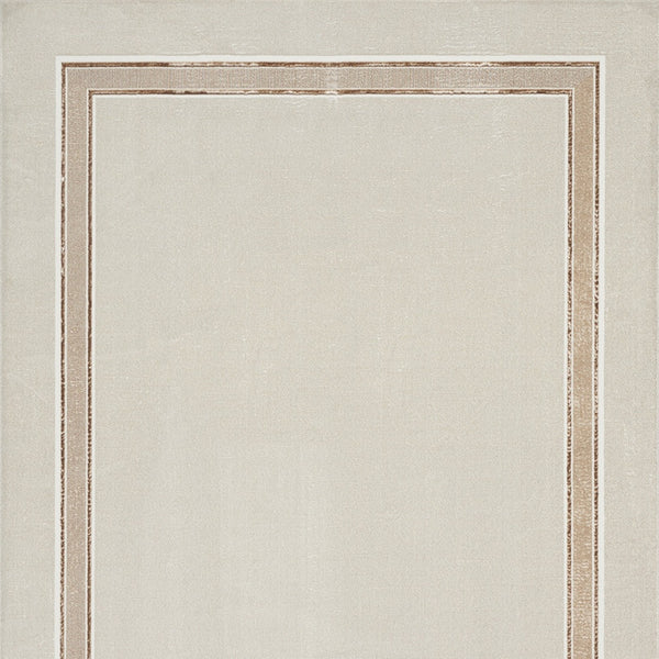 Homeroots 8' X 10' Ivory And Brown Geometric Non Skid Area Rug  Polyester 550585