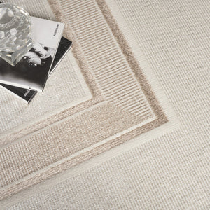 HomeRoots 5' Modern Geometric Ivory and Brown Area Rug with Non-Skid Backing for Stylish, Easy Living Spaces 8' X 10' 550585