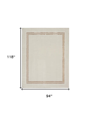 Homeroots 8' X 10' Ivory And Brown Geometric Non Skid Area Rug  Polyester 550585