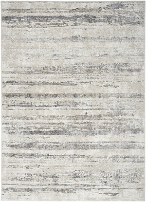 Homeroots 8' X 10' Cream And Gray Abstract Non Skid Area Rug  Polyester 550586