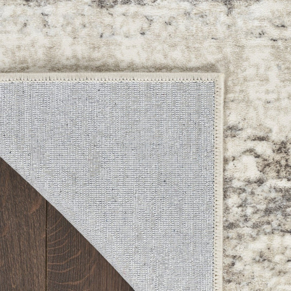 HomeRoots 8' Cream and Gray Abstract Area Rug - Durable, Non-Skid Design Perfect for High-Traffic Homes 8' X 10' 550586