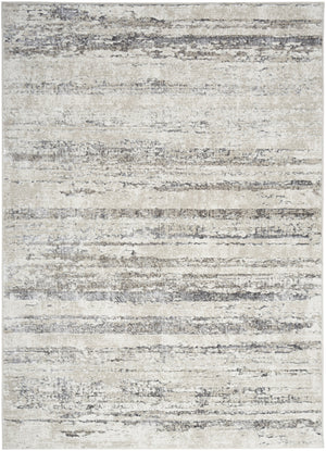 Homeroots 8' X 10' Cream And Gray Abstract Non Skid Area Rug  Polyester 550586