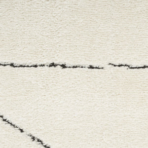 HomeRoots 5' Modern Ivory and Black Geometric Area Rug - Stylish, Durable Design for High-Traffic Spaces 5' X 7' 550590