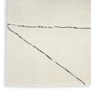 HomeRoots 5' Modern Ivory and Black Geometric Area Rug - Stylish, Durable Design for High-Traffic Spaces 5' X 7' 550590